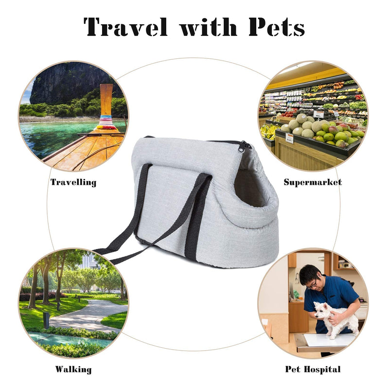 LanYao Pet Dog Sling Carrier,Dog Cat Carrier Bags Comfortable Puppy Purse Carrier,Breathable Cat Dog Pouch Carrier Handbag for Hiking,Travel,Outdoor Light grey - PawsPlanet Australia