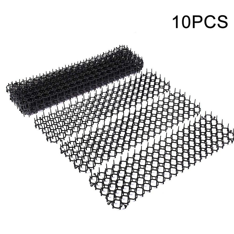 58bh Cat Scat Mat, 10 Pack Humane Pet Deterrent Mat with Plastic Repellent Spikes, Anti-cat Prickle Strips Protective Net for Indoor and Outdoor Pest Deterrent black - PawsPlanet Australia
