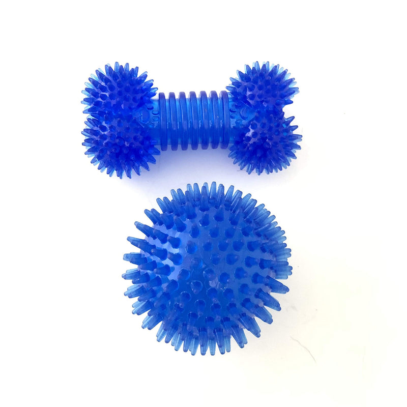 Dog ball + bone cleaning teeth spike toy (set 2pcs) - PawsPlanet Australia