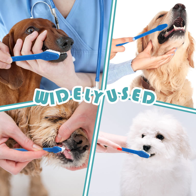 200 Pieces Dog Toothbrush Double Headed Dog Cat Pet Toothbrush Long Handle Dog Tooth Brushing Kit Soft Bristles Pet Toothbrush for Dogs Cat Puppy and Most Pets Teeth Cleaning Dental Oral Care (Blue) - PawsPlanet Australia