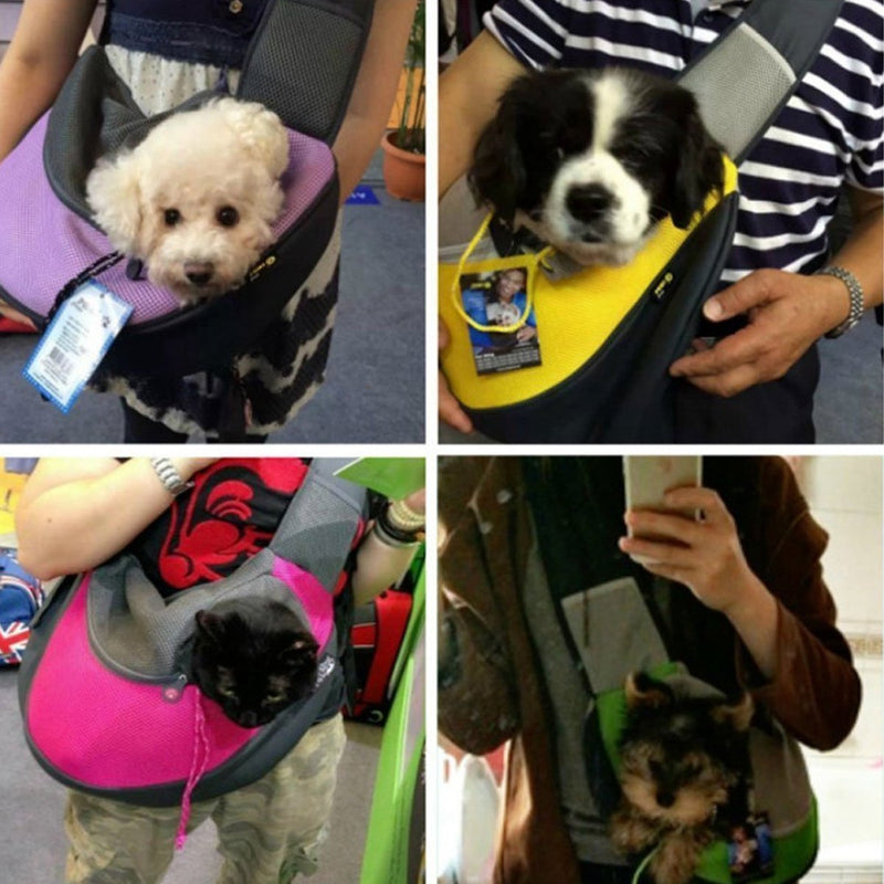 PETCUTE Dog Sling Carrier Pet Sling bags Dog shoulder bag Mesh Pet Carrier Bag Small Dog Travel Bag M within 2.5 kg Blue - PawsPlanet Australia