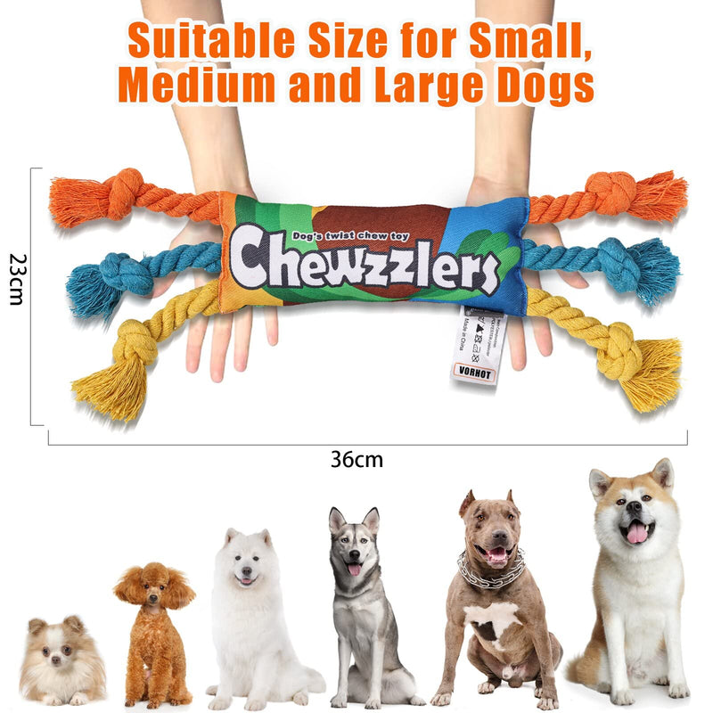 VORHOT Squeaky Dog Toy Made of Polyester, Tug of War Dog Toys with 6 Thick Rope Legs, Dog Chew Toy for Molar Vocalization, Interactive Toy for Large Medium Dogs Puppies, 36cm - PawsPlanet Australia