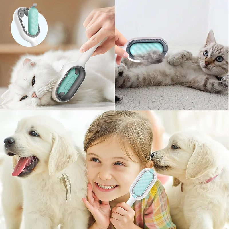 Pack of 2 pet hair removal combs with water tank, multifunctional pet cleaning brush, 4 in 1 cleaning brush for dogs and cats, massage, cleaning, undercoat grooming and hair loss - PawsPlanet Australia