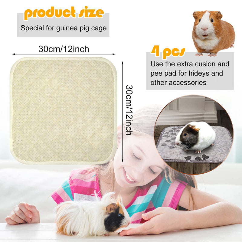 Jetec 4 Pieces Guinea Pig Cage Liners Washable Reusable Fleece Cage Liners Air Dried Fast Absorbent Guinea Pig Pee Pads Waterproof Non-Shrinkage Non-Slip for Puppy Rabbit Hamster Bunny Gerbil Maple Leaf - PawsPlanet Australia