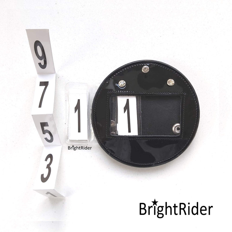 Spindee Round Patent Leather Bling Bridle Number Holders x2 British Dressage Equestrian - PawsPlanet Australia