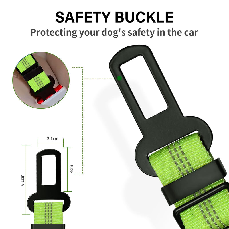 Dog seat belt, dog belt for car, adjustable, car dog seat belt, dog safety harness for car, green - PawsPlanet Australia