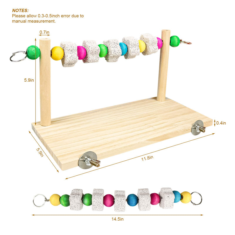 S-Mechanic Bird Cage Accessories, Wood Platform with Chew Toys Lava Ledge Blocks for Small or Medium Parrots,Parakeets,Finch,Mini Macao,Lovebirds style-1 - PawsPlanet Australia