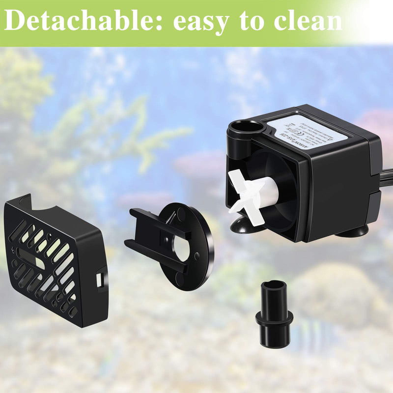 4 Sets Mini Submersible Water Pump 3W 50GPH Aquarium Mini Fountain Pump Pet Water Submersible Fountain Pump for Aquarium, Fish Tank, Wave Maker Pump, Pond, Fountain, Hydroponics - PawsPlanet Australia