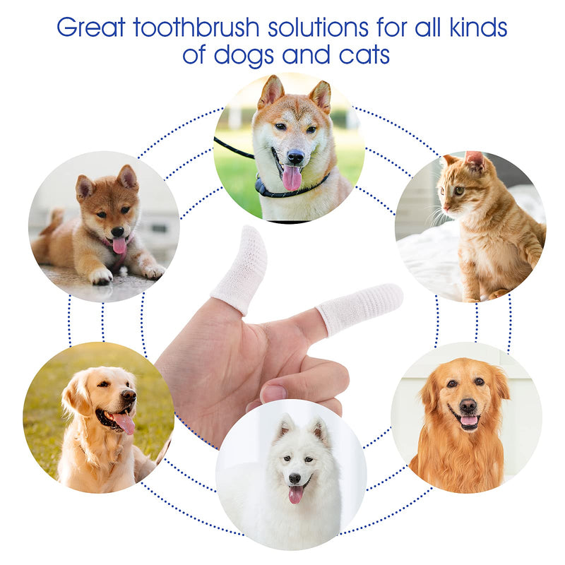 Molain Pack of 6 Dog Toothbrushes - 360º Nylon Pet Tooth Finger Brush for Dogs Cat Toothbrushes - Full Surround Bristles Dog Toothbrush for Easy Cleaning of Tongue and Teeth (White) - PawsPlanet Australia