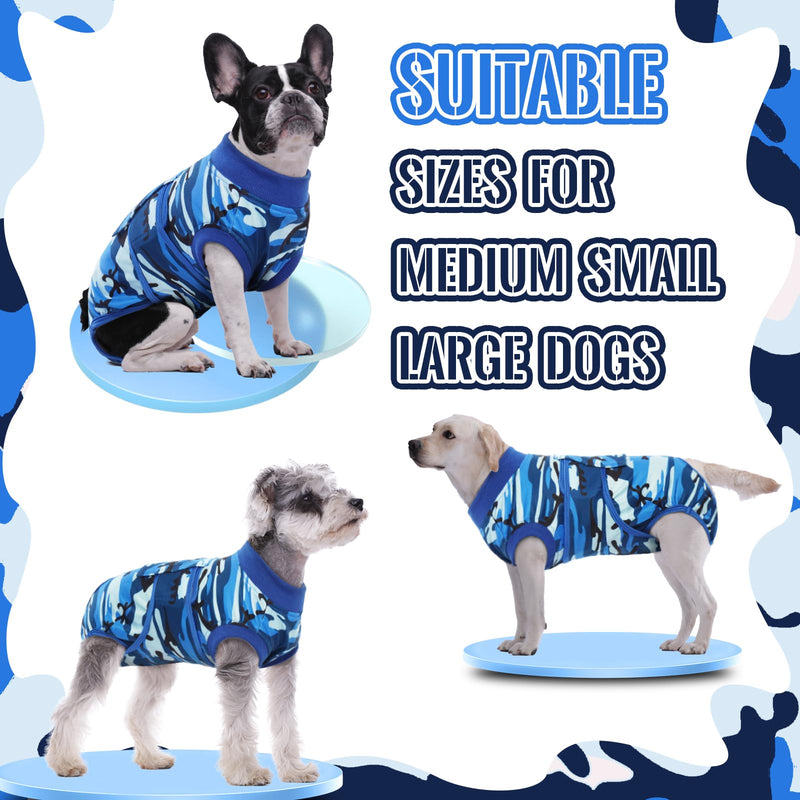 Kuoser Dog Bodysuit after Surgery - Camouflage Dog Bodysuit after Castration Medical Body Dog Breathable Surgery Body Dog Castration Female/Male Alternative to the Protective Collar for Dogs XS Blue Camouflage Color - PawsPlanet Australia