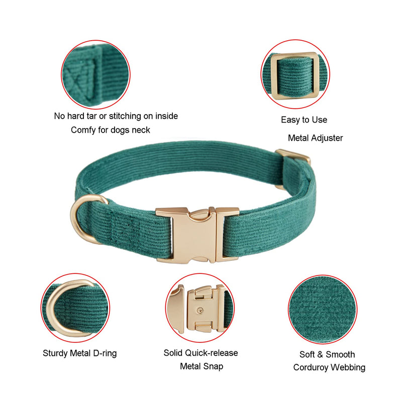 YUDOTE Ultra Soft Dog Collar Natural Cotton Cord for Small Dogs with Sensitive Skin, Green S (Pack of 1) Green - PawsPlanet Australia