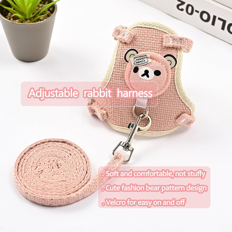 Taicols Pack of 2 Adjustable Leashes for Rabbits, 120 cm Breathable Vest Harness, Soft Rabbit Harness, Cat Harness Pet Leash for Bunny Cat Hamster Pet Walking Outdoor (A) A - PawsPlanet Australia