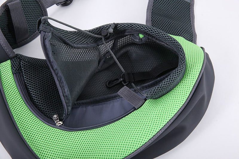 [Australia] - Pet Sling Carrier- Soft Mesh Hands Free Sling Bag Head Out for Puppy Cat Rabbit Guinea Pig- Single Shoulder Carrier Pet Travel Carrier Pouch- for Pets up to 6-12lbs L green 