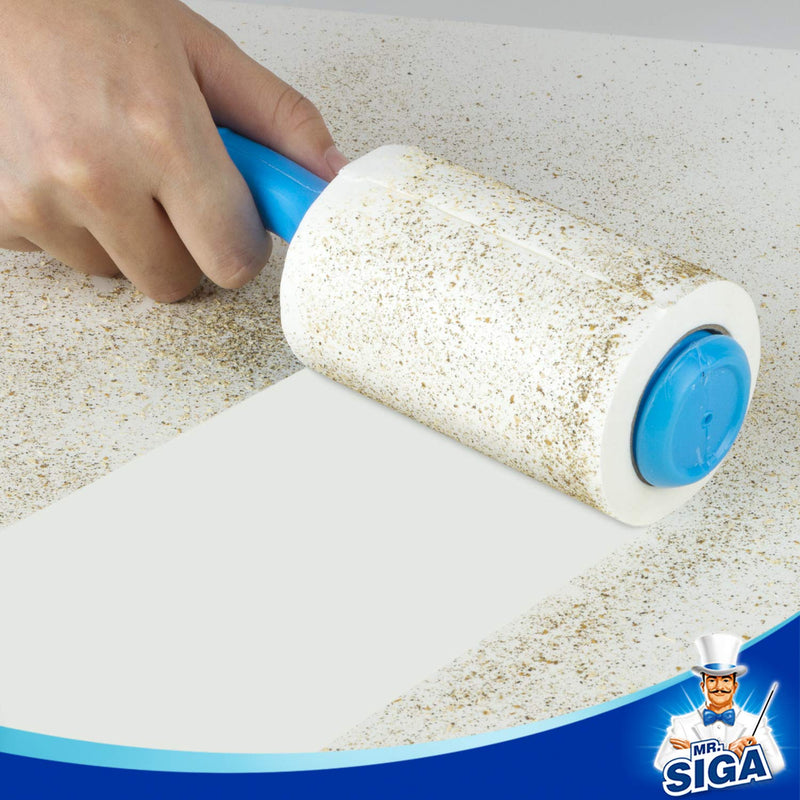 MR.SIGA Extra Sticky Lint Roller, lint roller, lint remover, animal hair lint roller with simple tear sheets, 450 sheets in total, pack of 5, blue - PawsPlanet Australia