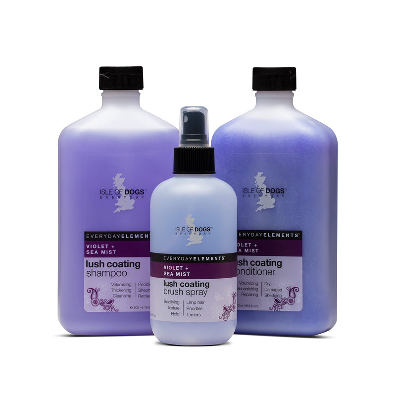 Isle of Dogs - Everyday Elements Lush Coating Conditioner For Dogs - Violet + Sea Mist - Pet Conditioner With Evening Primrose & Jojoba Oil For A Fuller Coat - Made in the USA - 16.9 Oz,Purple,710 - PawsPlanet Australia