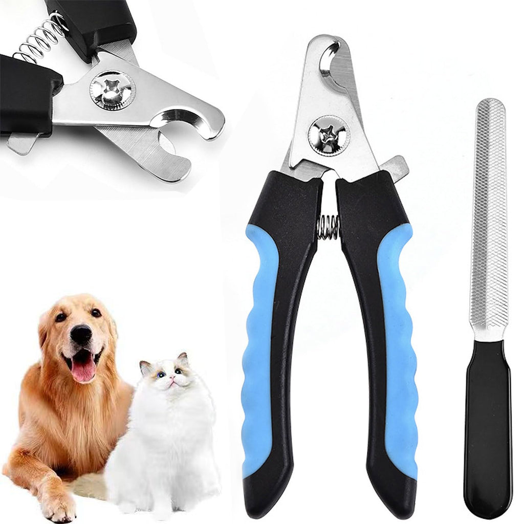 LauCentral professional claw scissors for dogs and cats with nail file | Stainless steel claw pliers | High Quality Claw Care Cutter for Pets | Large nail clippers with safety protection - PawsPlanet Australia