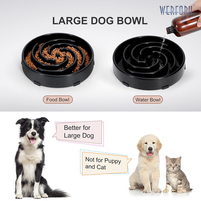 Pet Slow Feeder Dog Bowl, Slow Eating Dog Bowl Fun Puzzle Feeding Bowl Bloat Stop Dog Food Bowl Anti-vomiting Interactive Feeder Dog Maze Bowl Non Skid Black - PawsPlanet Australia