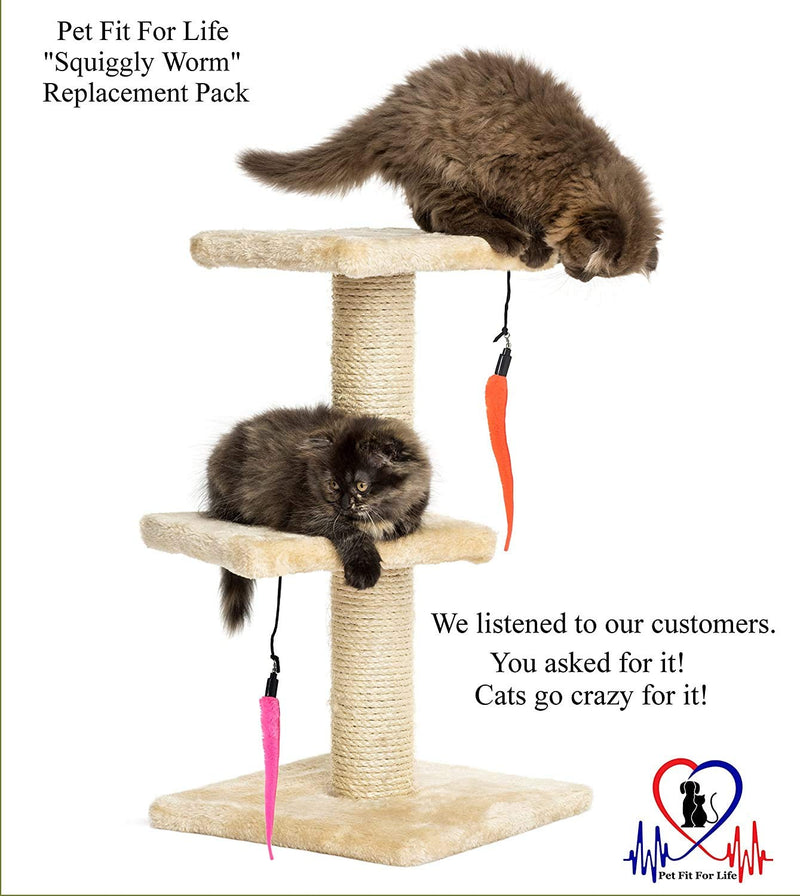 Pet Fit For Life 5 Piece Replacement Pack of Worms for Interactive Cat and Kitten Toy Wands - PawsPlanet Australia