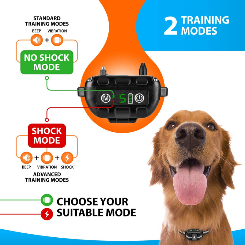 [Australia] - Smart Rechargeable Humane Bark Collar – Anti Barking Dog Collars with Beep Vibration, No Harm Shock, 5 Sensitivity Levels – Adjustable for Large, Medium or Small Dogs – Smart Q9 Bark Control Device 