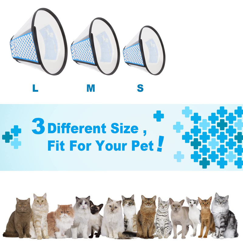 Supet Cat Cone Adjustable Pet Cone Pet Recovery Collar Comfy Pet Cone Collar Protective Collar for After Surgery Anti-Bite Lick Wound Healing Safety Practical Plastic E-Collar for Cats Puppy Rabbit S (Neck:5.9-7.0 in) - PawsPlanet Australia