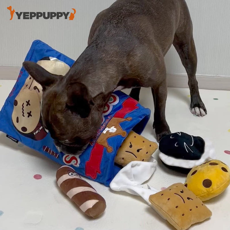 YEPPUPPY Sniffing Puzzle Toy for Dogs - Dog Enrichment, Mental Stimulation with Squeaky Sound for Natural Food Search (Cookie Shape) - Dog Toy for Small, Medium, Large Dogs Biscuit Shape - PawsPlanet Australia
