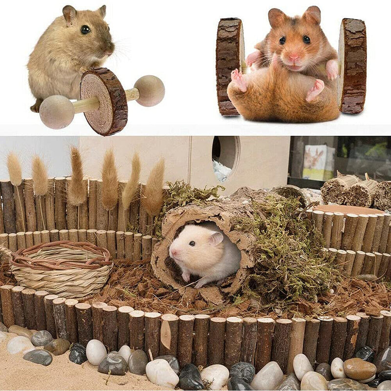 NganSuRong Wooden Hamster Chew Toy 12Pcs Climbing Ladder Sticks Twigs Rabbit Guinea Pig Animal Mouse Chinchilla Rat Gerbil Play Treat Exercise Roller Teeth Care - PawsPlanet Australia