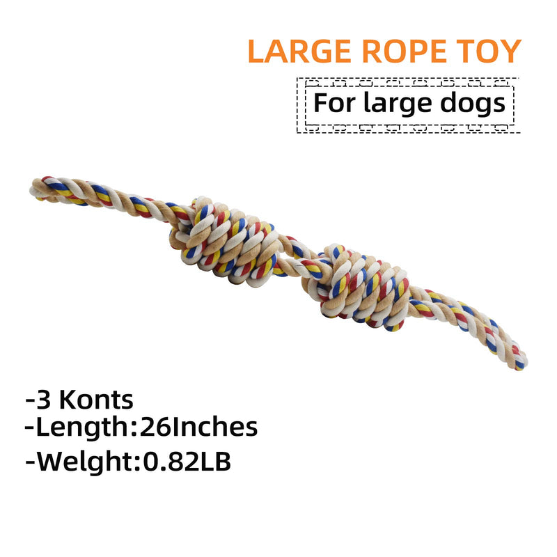 Starlight Baby 33-Inch Powerful large Chew Dog leash Toy, Durable Dog Chew Toy For Tug-Of-War, Sturdy Three-Knot Rope Tug (Color ) 11 - PawsPlanet Australia