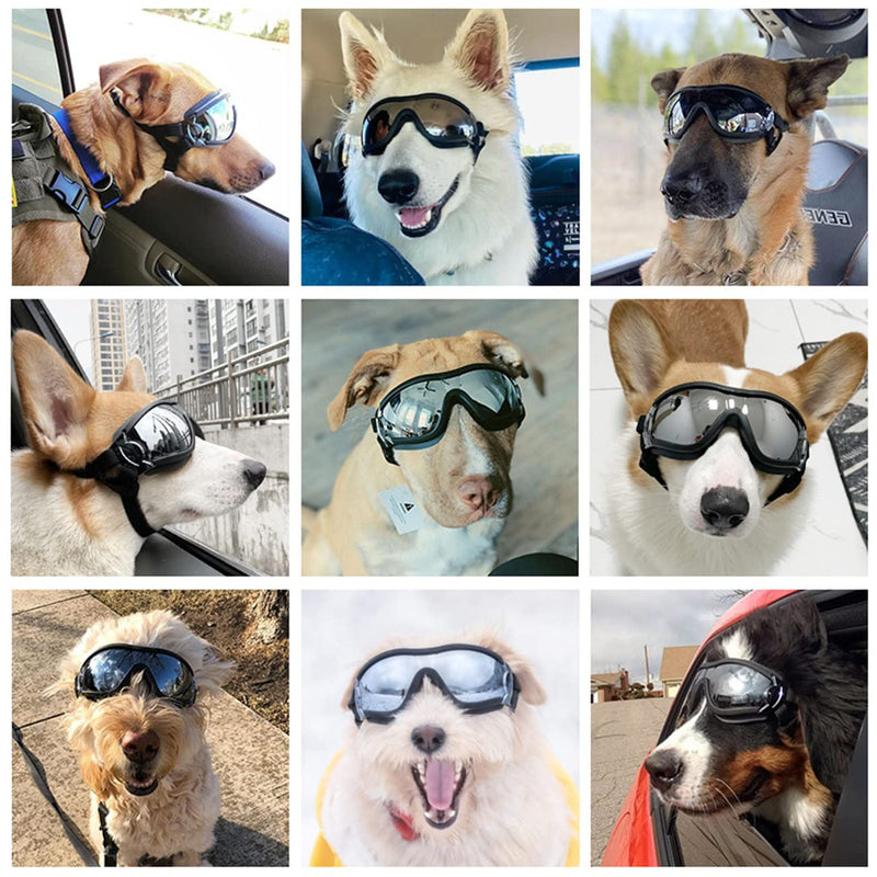 NAMSAN Dog Goggles Large UV Protection Sunglasses for Medium Large Dogs Windproof Outdoor Pet Glasses Adjustable Dog Sunglasses Black - PawsPlanet Australia