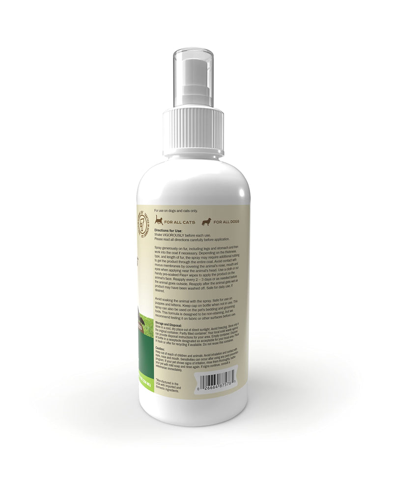 Pet Naturals Flea and Tick Spray with Natural Oils for Dogs and Cats, 8 Ounce - Safe for Bedding and Collars - Clean, Non Sticky Ingredients - PawsPlanet Australia