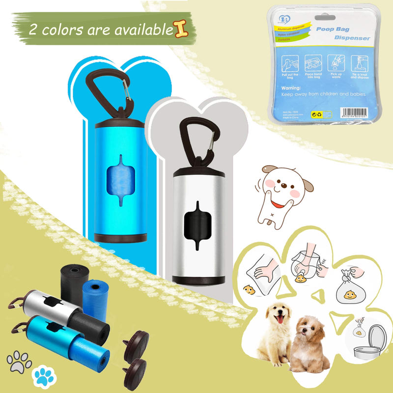 Morn Light Dog Poop Metal Holder Pet Waste Dispenser Aluminum Tube Includes 1 Roll-15pcs Reusable Waste Bags… (Blue) Blue - PawsPlanet Australia