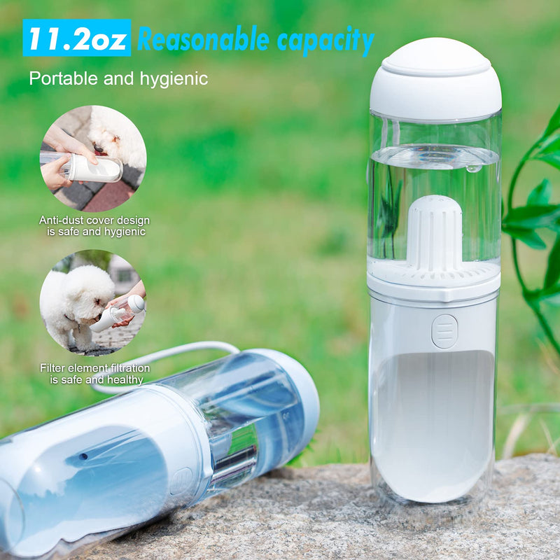 PUPPYCUTE Dog Water Bottle ,Dog Water Dispenser with Filter,Top water injection design,Anti-dust Cover,Leak Proof,Portable Pet Bottle for Walking, Hiking, Travel,Food Grade Materials BPA Free Blue - PawsPlanet Australia