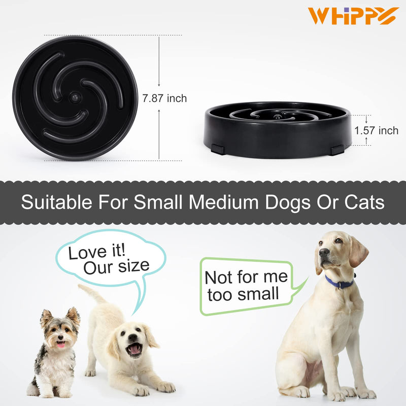 WHIPPY Slow Feeder Bowl for Small Medium Dog Fun Feeder Maze Dog Food Water Bowl Anti-Slip Puzzle Bowl No Chocking Healthy Interactive Bloat Stop Dog Bowl Dish,Medium,Black A-black - PawsPlanet Australia