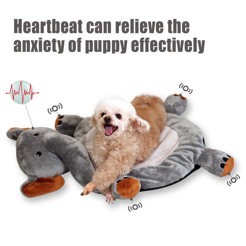 WEOK Heartbeat Puppy Toy, Dog Anxiety Relief Toys with Heartbeat, Dog Heartbeat Toy Bed Mat for Anxiety, Puppy Heartbeat Sleep Aid Comfort Toy for Puppy Dogs Cats - PawsPlanet Australia