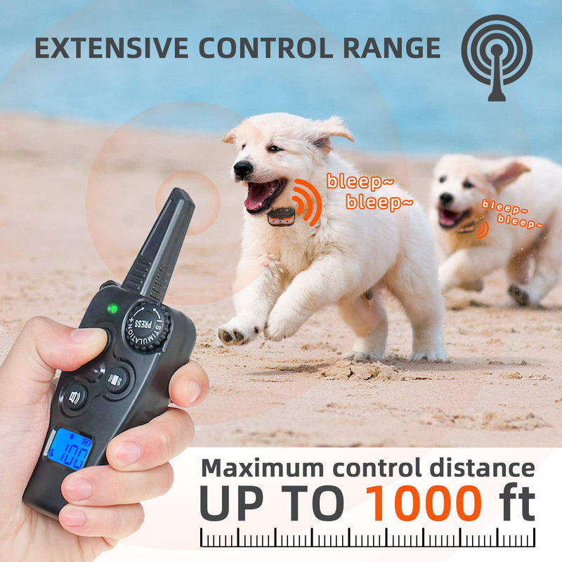 CNHUALAI Dog Training Collar for 2 Dogs Rainproof Training Collar Shock Collar Dogs with Remote 2 Receivers Rechargeable 3 Modes Beep Vibration Shock Waterproof 1~100 Levels Dog Training Set for Dog - PawsPlanet Australia