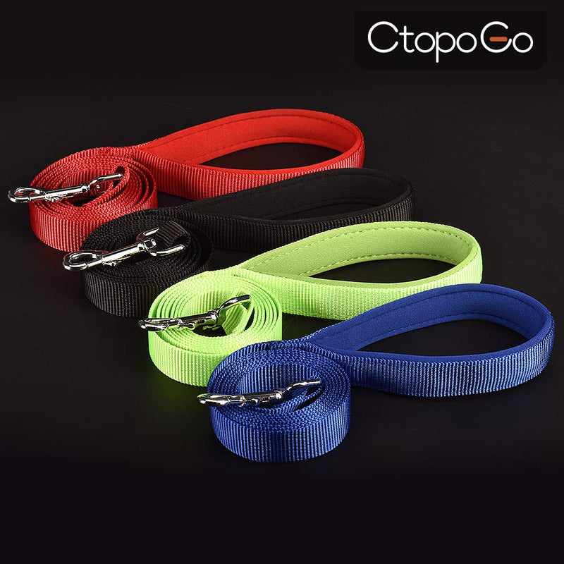 [Australia] - CtopoGo Nylon Dog Leash, with Padded Handles Dogs Leash, Strong and Durable Dog Pet Leashes Training,Walking Lead for Small to Large Dogs 47in Black 