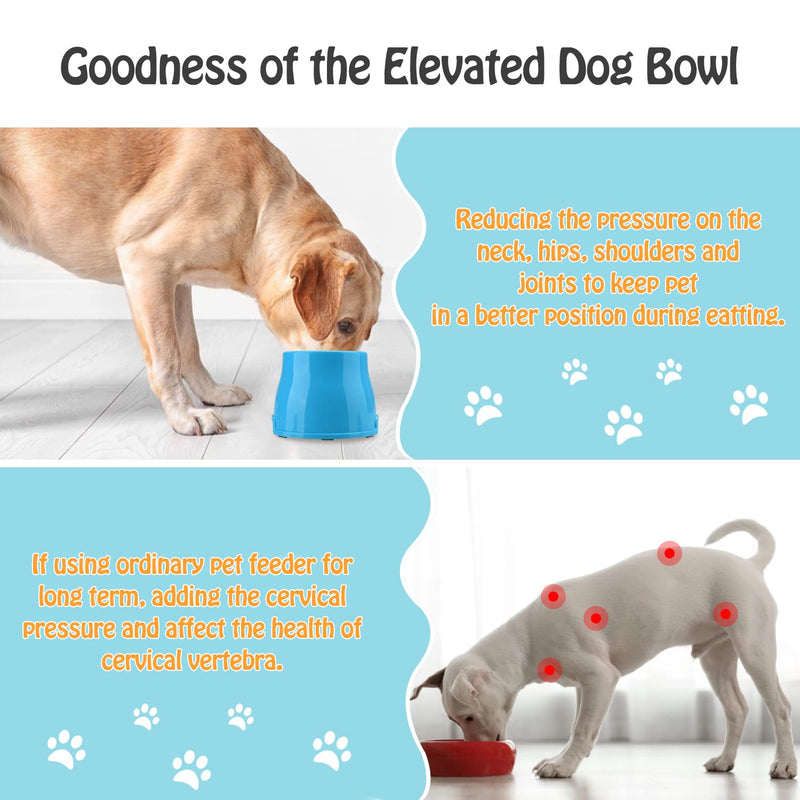 Long Ears Dog Bowl, Spaniel Dog Bowl, Pet Feeding Elevated Bowl for Food and Water, Non-slip Tall Feeder Bowl, Raised bowl for Small Medium Large Dog Breeds (M, Blue) M - PawsPlanet Australia