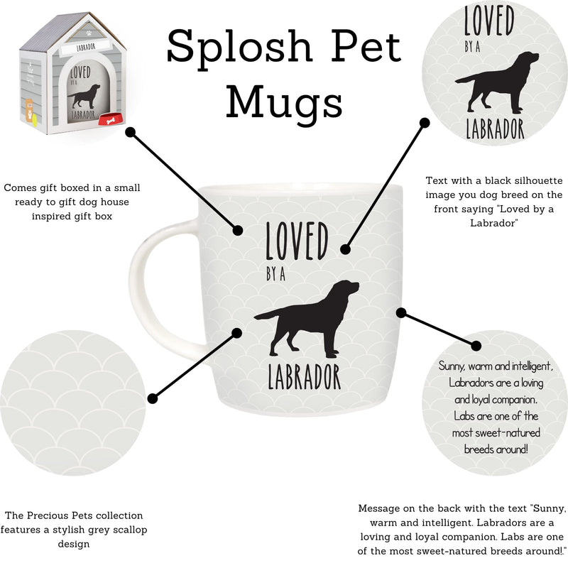 Splosh Precious Pets Mug Collection – Labrador, Grey and Black Ceramic Mug with Pet Silhouette, Gift Boxed, Dishwasher Safe - PawsPlanet Australia