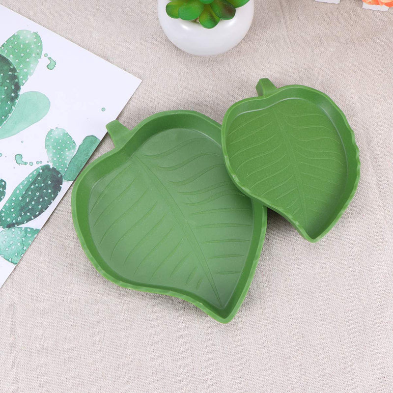 POPETPOP 2Pcs Leaf Design Plastic Prevent Tipping Moving and Chewing Food Dish Hamster Bowl for Small Rodents Gerbil Hamsters Mice Guinea Pig Cavy Hedgehog - PawsPlanet Australia