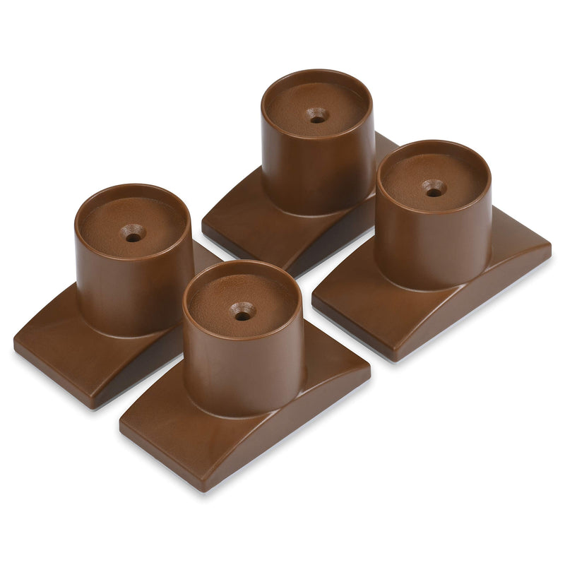 Wall Nanny Extender - 4 Inch Baby Gate Extension (Made in USA) Extends Pressure Mounted Gates + Protects Walls + Stabilizes - Child, Pet & Dog Gates - Works on Stairs - 4 Pack Wall Protector - Brown - PawsPlanet Australia