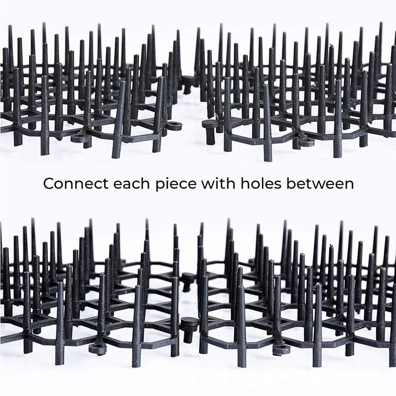 58bh Cat Scat Mat, 10 Pack Humane Pet Deterrent Mat with Plastic Repellent Spikes, Anti-cat Prickle Strips Protective Net for Indoor and Outdoor Pest Deterrent black - PawsPlanet Australia