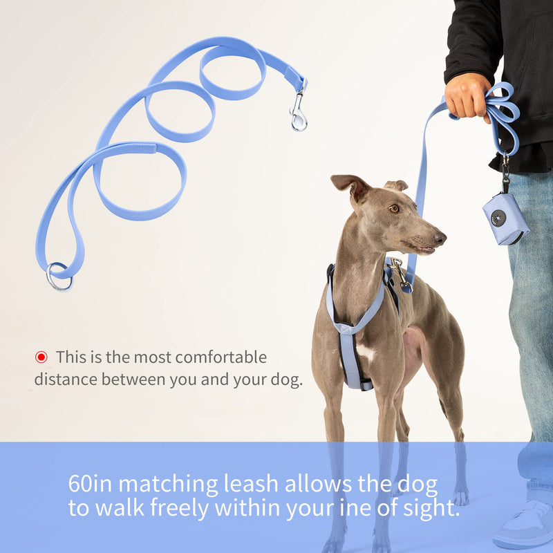AREZO Dog Harness and Leash Set with Poop Bag Dispenser, No Pull Dog Harness for Small Medium Large DogsÔºåAdjustable Durable Pet Harness with Dog Leashes for Dogs(Blue, L) Very Peri - PawsPlanet Australia
