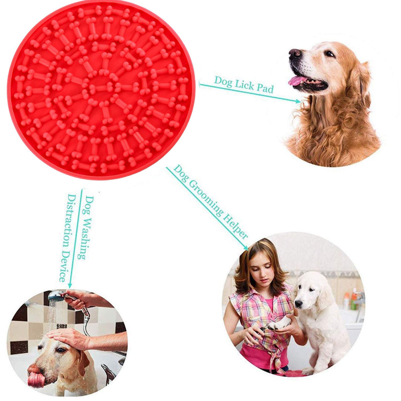 666 5.9 inches Lick mat&Silicone-Dog Lick Mats Slow Food Pad for Dogs Peanut Butter Lick Pad for Dog Grooming Bathing and Training Dogs&Puppy Boredom Breakers - PawsPlanet Australia