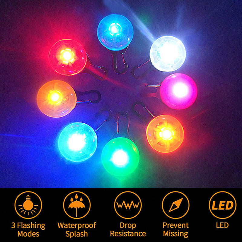 JOYJULY Pet Dog Collar Light( 8 PACK),Highlight Cat Dog LED Light Up Collar Ball for Dark, Waterproof Safety Pet Light for Night Walking with 3 Flashing Modes(8 Extra Batteries) - PawsPlanet Australia