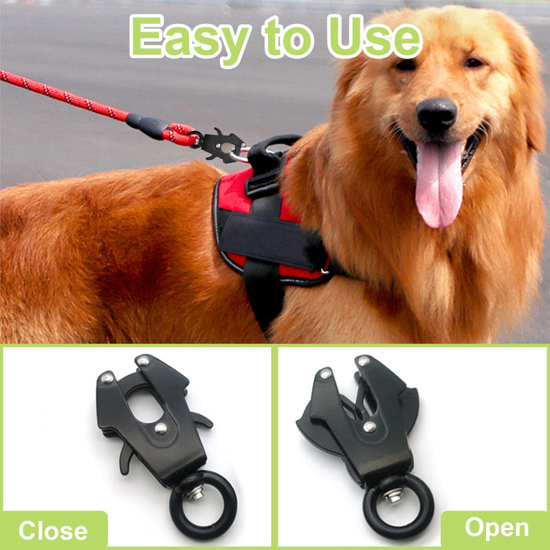 UFURMATE Frog Clip, Space Aluminum Lock, Heavy Duty Quick Release Buckle, Rust Resistant Dog Chain Buckle, Dog Leash Clasp Frog Clip, Replacement - 299kg Capacity, Black 15mm - PawsPlanet Australia