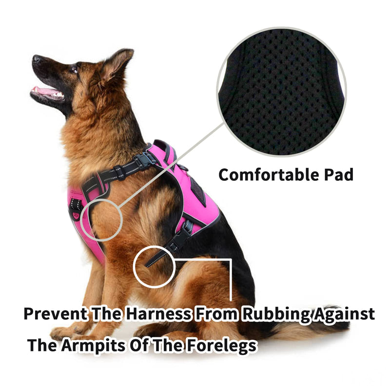 Tcolp.Pet No Pull Dog Harness Breathable Padded Reflective Adjustable Pet Oxford Vest with Easy Control Handle S Black - PawsPlanet Australia
