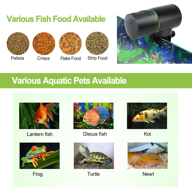 Torlam Automatic Fish Feeder for Aquarium, Moisture-Proof Electric Fish Feeder Automatic Dispenser, Auto Fish Feeder for Aquarium , Aquarium Tank Timer Feeder Vacation &Weekend 2 Fish Food Dispenser - PawsPlanet Australia