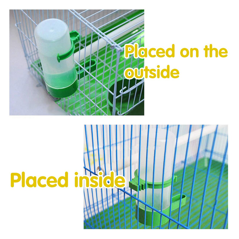 QX-Pet Supplies 2Pcs Automatic Bird Feeder Bird Waterer & Feeder Parakeet Hanging Food Dispenser Bird Cage Accessories for Parrots Budgie, Cockatiel, Lovebirds (140 ml / 4.73 oz) 140ml(4.73 oz) - PawsPlanet Australia