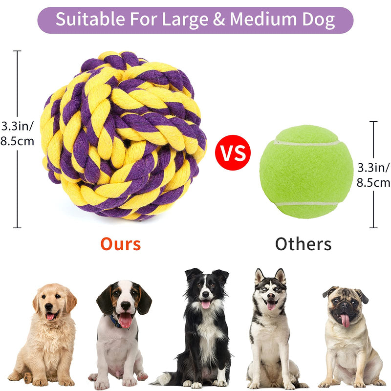 G.C 6 Pack Dog Rope Toy for Aggressive Chewers Large Breed, Indestructible Tough Dog Chew Toys, Durable Toothbrush, Interactive Heavy Duty Rope Ball for Medium Small Puppy Pet - PawsPlanet Australia