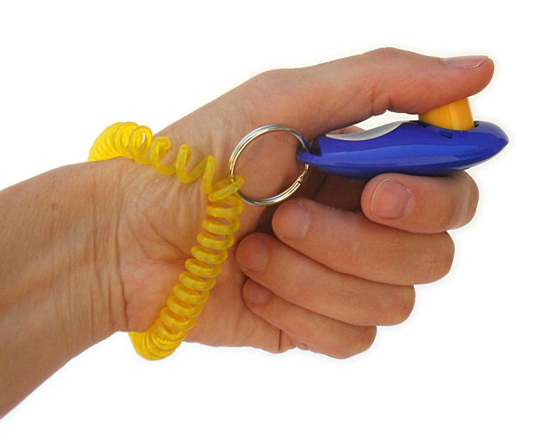 [Australia] - HoAoOo Pet Training Clicker with Wrist Strap - Dog Training Clickers (Black + Blue) 