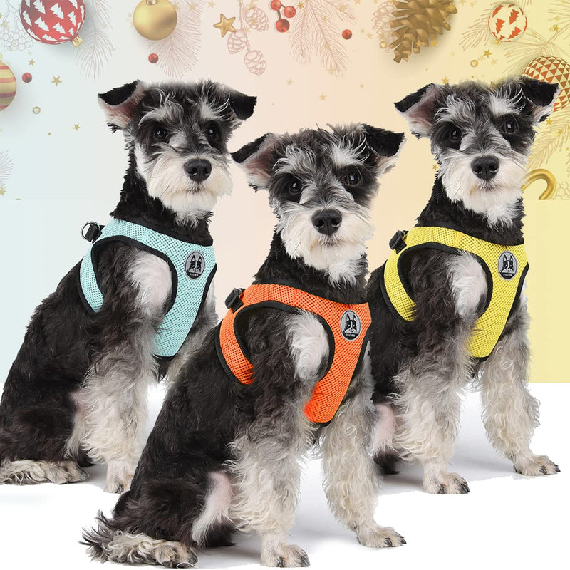 Lairle Small Dog Harness, Puppy Harness, Cat Harness, 3-Pack Dog Harness No Pull Soft Mesh Dog Vest Hanress with Leash Set for Small Dogs Cats SC - PawsPlanet Australia